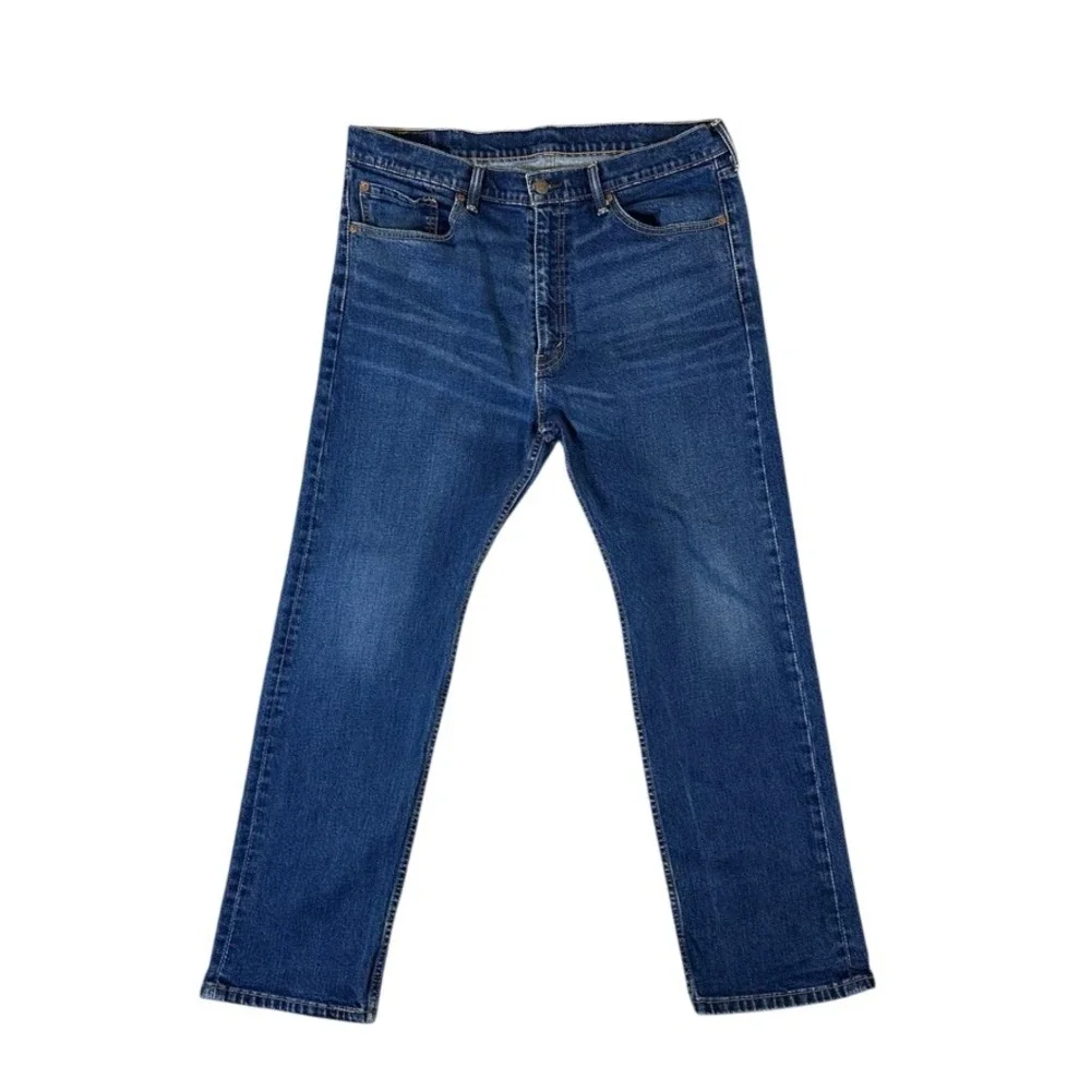 Levis 505 Regular Fit Jeans Mens 38x30 Dark Wash Straight Leg PC9-00505-1455